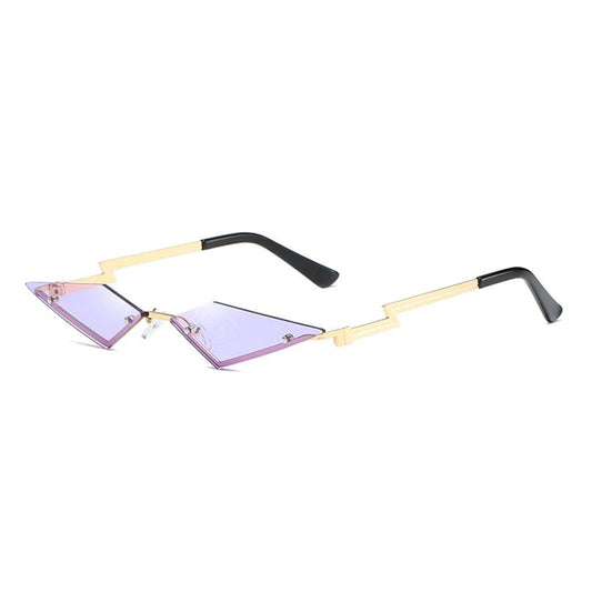 Fashion Rimless Cat Eye Sunglasses: Triangle UV400 Female Eyewear