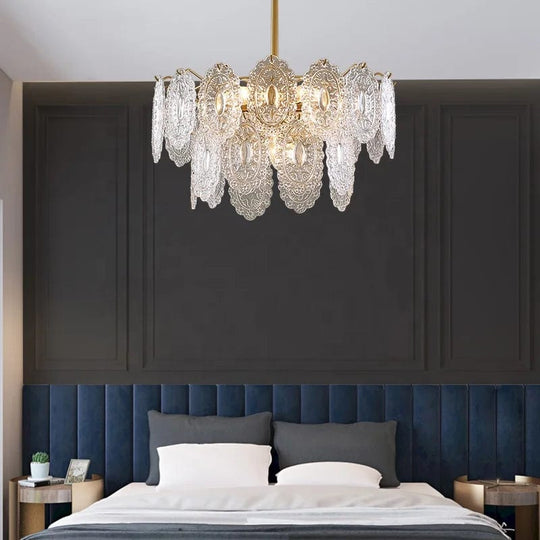 Opulent Illumination: Crystal Lamp - Ceiling-Hanging Chandelier for Luxurious Bedroom Decoration