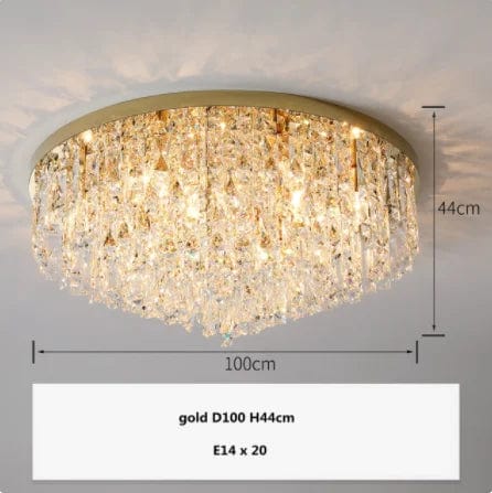 Luxurious Illumination: Round LED Ceiling Lamps - Crystal Luxury Lights for Bedrooms and Dining Rooms