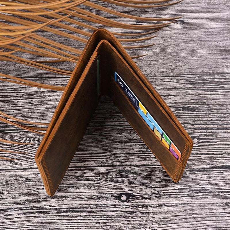 Mens Wallets Slim Genuine Cow Leather Mini Fashionable Card Holder Purse for Women