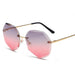 Stylish UV400 Oversized Rimless Sunglasses for Women - Trendy Fashion Eyewear