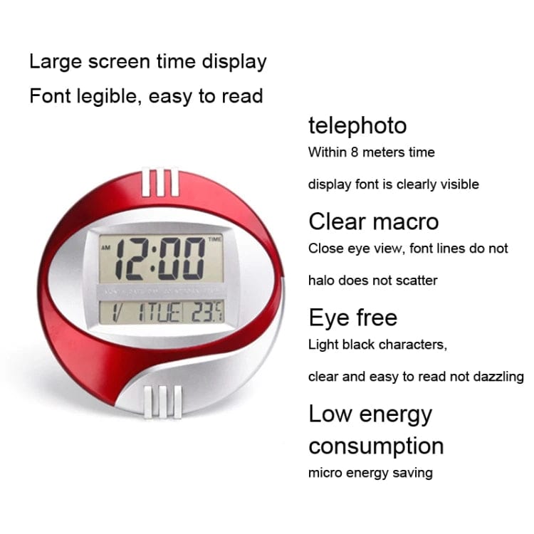 Large Character LCD Alarm Clock: Modern Silent Electronic Tabletop Timepiece for Home Decor