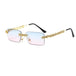 Fashionable Vintage Rimless Sunglasses with Bling Rhinestone Diamond Accents for Trendy Men and Women