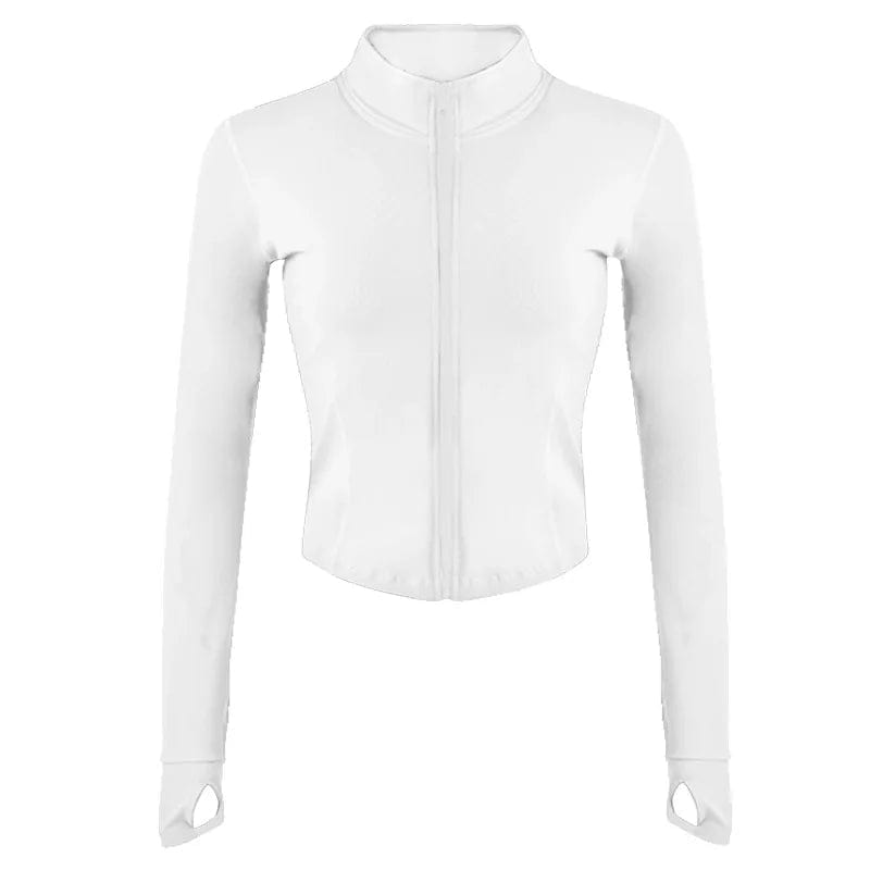 Chic Warmth: Unleash Style and Comfort with Zipper Long Sleeve Yoga Jackets for Women's Fitness