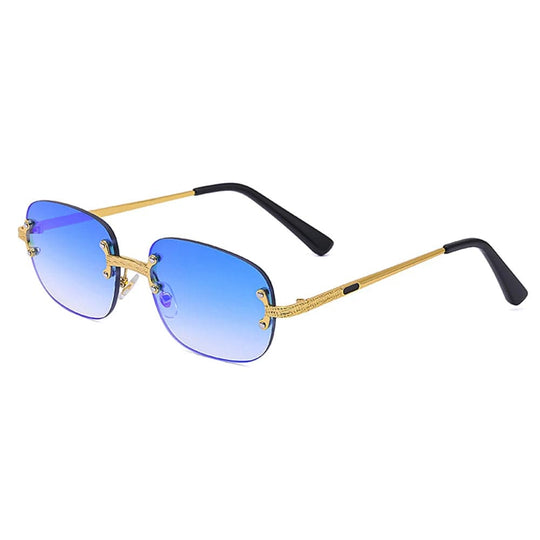 Trendy Vintage Rimless Sunglasses: Small Round Shape for Women and Men - Fashion Shades