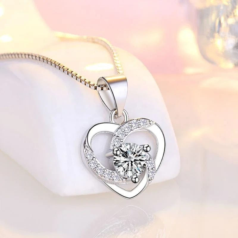 Sterling Silver Heart Pendant Necklace: Crazy Love Mother's Gift
