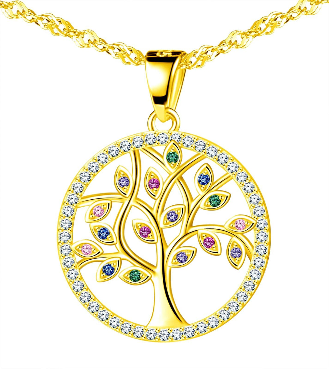 Gift for Mom: 925 Sterling Silver Tree of Life Pendant Necklace for Women