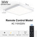 Modern Elegance: 36W Smart LED Ceiling Lamp for Bedroom and Living Room - 2.4G Remote Dimmability