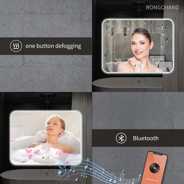 Smart Luxury: Rongchang Touch Button LED Light Bathroom Mirror for Modern Vanities