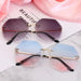 Stylish UV400 Oversized Rimless Sunglasses for Women - Trendy Fashion Eyewear