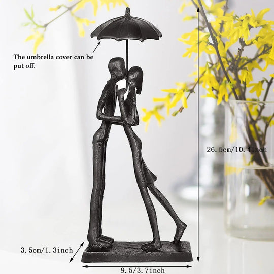 Cherished Bonds: Small Iron Figure Sculpture, the Perfect Gift for Love and Romance