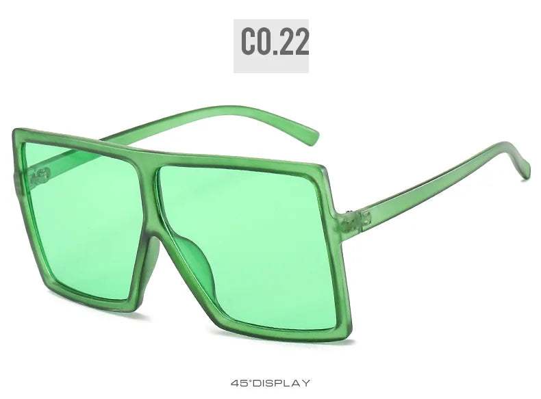 Luxury Fashion: Trendy Designer Oversized Square Sunglasses with Big Frames for Ladies