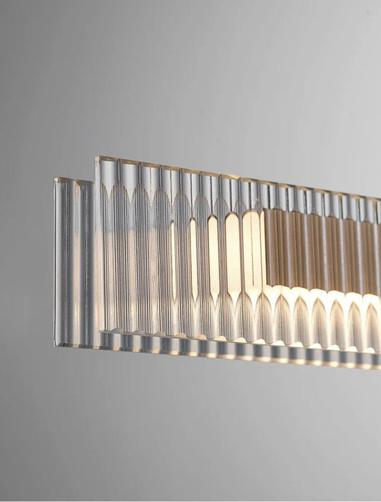 Sleek Simplicity: Modern Minimalist Glass Strip Hanging Lamp - Black and Gold Elegance for Home and Restaurant