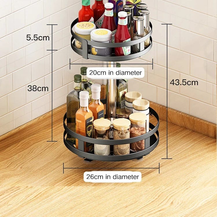 Stainless Steel Adjustable Shelf 3 Tier Organizers: 360-Degree Kitchen Storage Solution