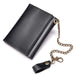 Retro Revival: Genuine Leather Slim Wallet with RFID Blocking and Zipper Pocket