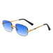 Trendy Vintage Rimless Sunglasses: Small Round Shape for Women and Men - Fashion Shades