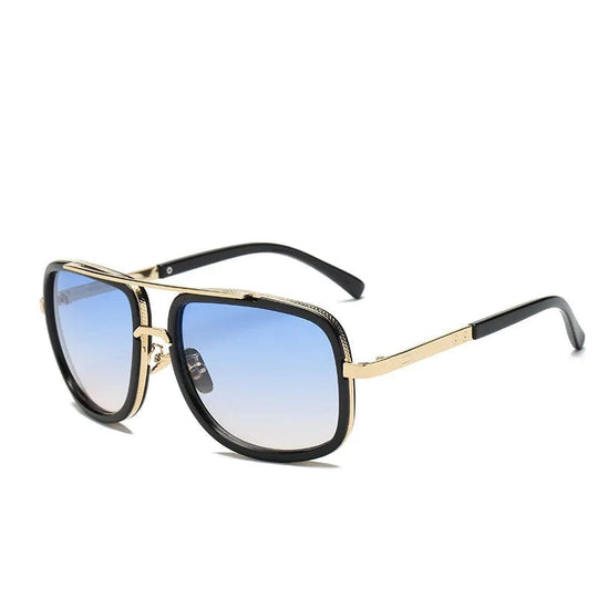 Fashion Designer Vintage Metal Frame Square Sunglasses for Men: Stylish Shades