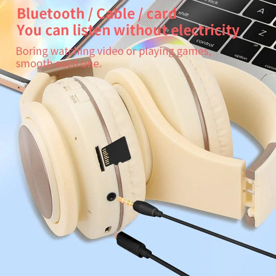 Wireless Cat Ear Headset: High-Fidelity Sound, Luminous Effects, Portable Folding