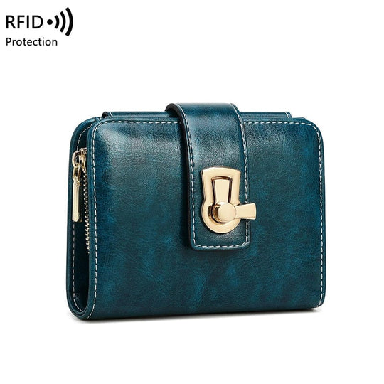 Secure Style Companion: Fashionable Vintage Wallet for Women with RFID Blocking and Coins Organizer