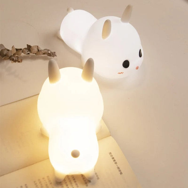 Touch of Magic: Silicone Night Light for Kids with Cute Rabbit Design