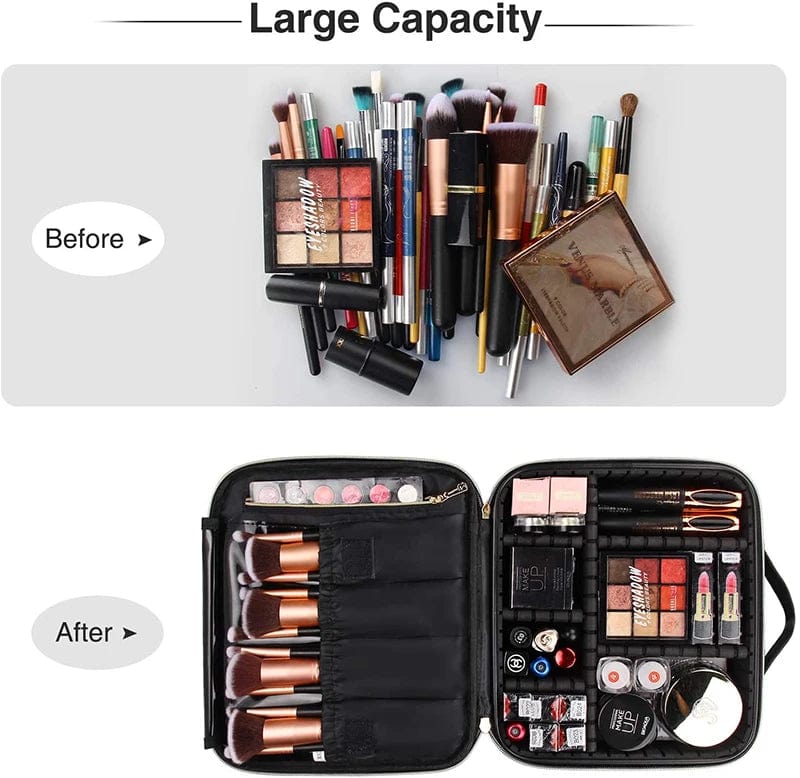 Effortless Beauty: Discover the Ultimate Portable Makeup Organizer with Adjustable Dividers