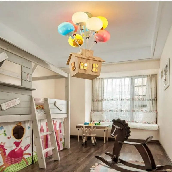 Cartoon Pendant Lights Balloon Flying House Hanging Lamp Children Room Bedroom Chandelier Modern Led Pendant Light