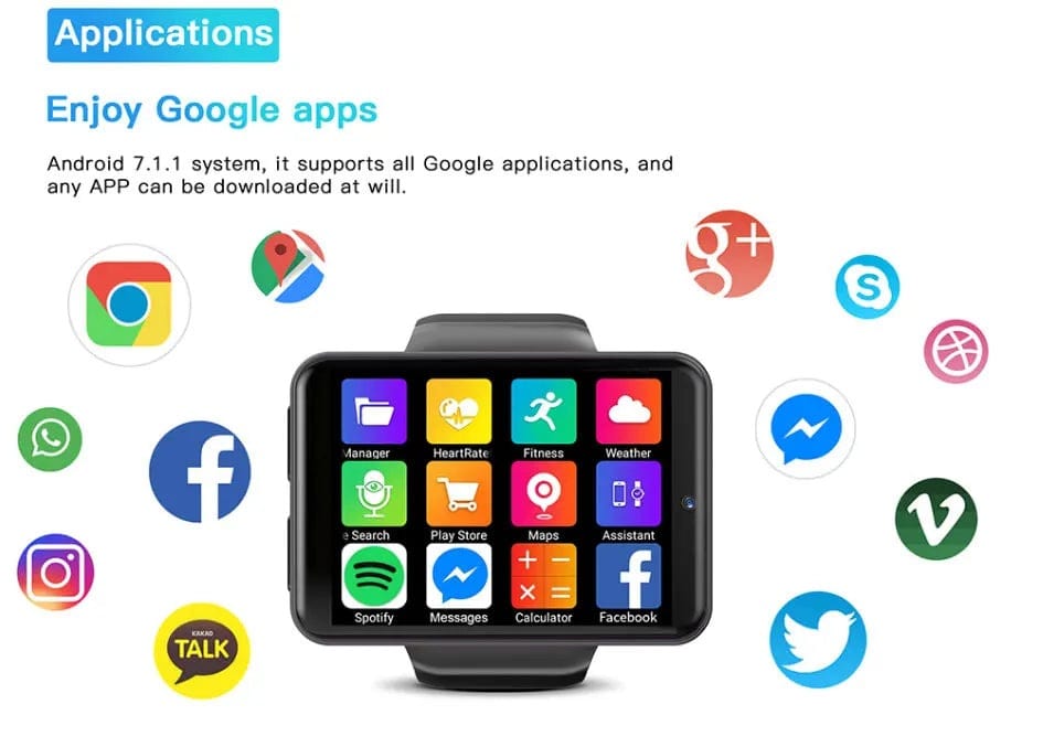 DM101 4G Smart Watch for Men with WiFi, GPS, and Large Screen Compatibility