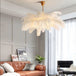 Feathered Elegance: Transform Your Space with a Nordic Luxury LED Chandelier - Modern White Ostrich Feather Pendant Lamp for Stylish Home Decor.