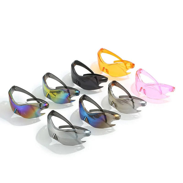 Oversized Futuristic Y2K Shield Sun Glasses - Wrap Around Fashion for Men and Women, Superhero Chic Sunglasses Shades