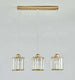 Luxury Illumination: Transform Your Space with a 3-Head Round and Square Gold Crystal Pendant Light