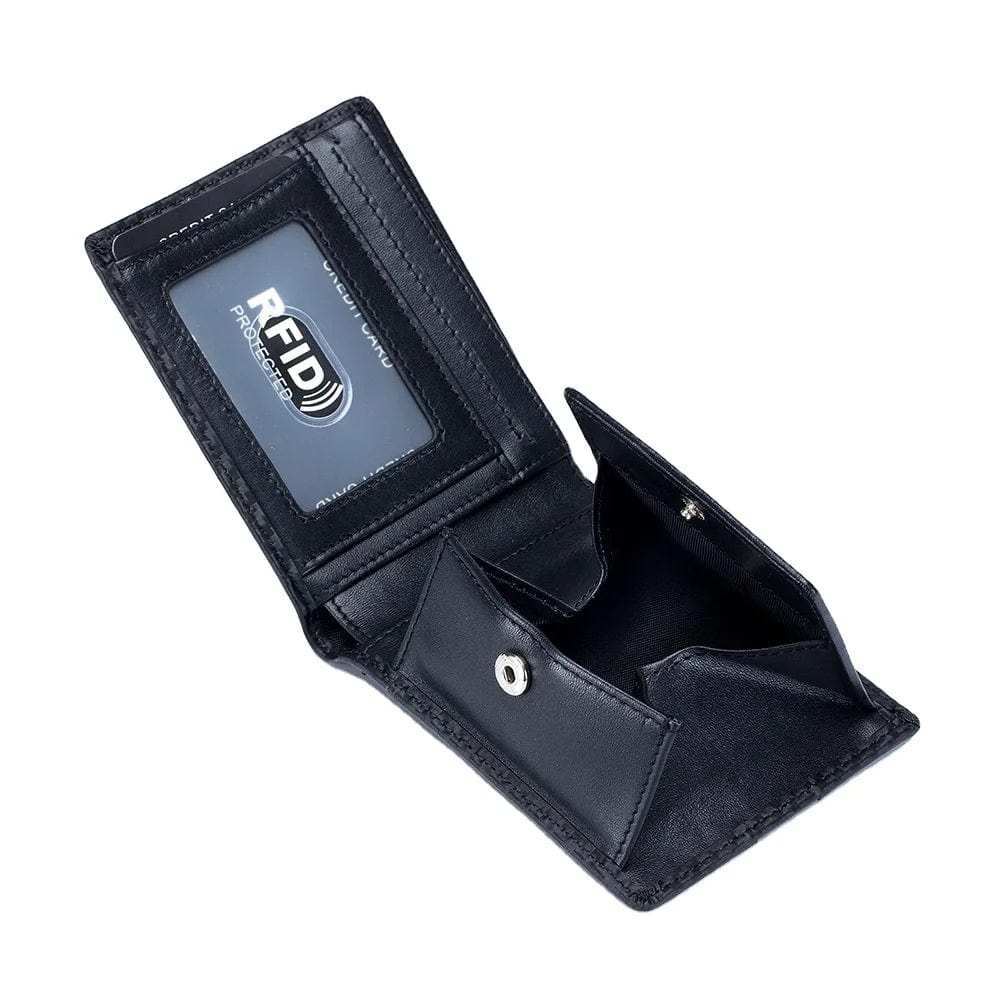 Contemporary Class: Carbon Fiber Leather Card Wallet - Bifold RFID Credit Card Holder