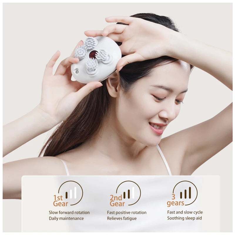 Smart Electric USB Rechargeable Silicone Scalp head Massage Devices Scalp Hair Massager Head Massager