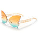 Designer Rimless Sunglasses: Luxury Brand, Gradient Butterfly Style for Women