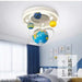 Modern Design Special 3d Printed Saturn Light Led Earth ceiling lamp creative chandelier for bedroom kids room