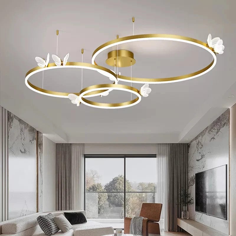 Elegant Illumination: Acrylic and Gold Modern LED Chandelier - Decorative Ceiling Pendant Lights for a Stylish Home