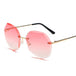 Stylish UV400 Oversized Rimless Sunglasses for Women - Trendy Fashion Eyewear