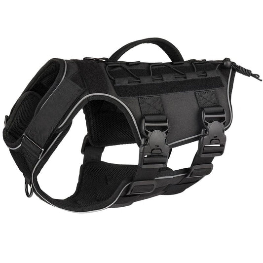 Adjustable Nylon K9 Tactical Dog Vest Harness with 4 Durable Buckles