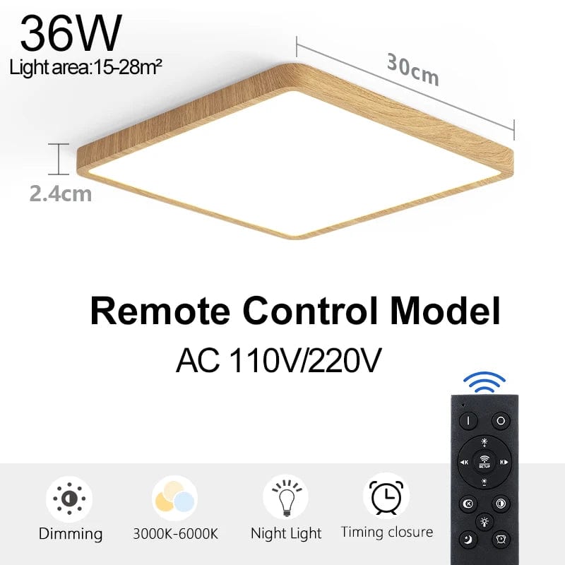 Modern Elegance: 36W Smart LED Ceiling Lamp for Bedroom and Living Room - 2.4G Remote Dimmability