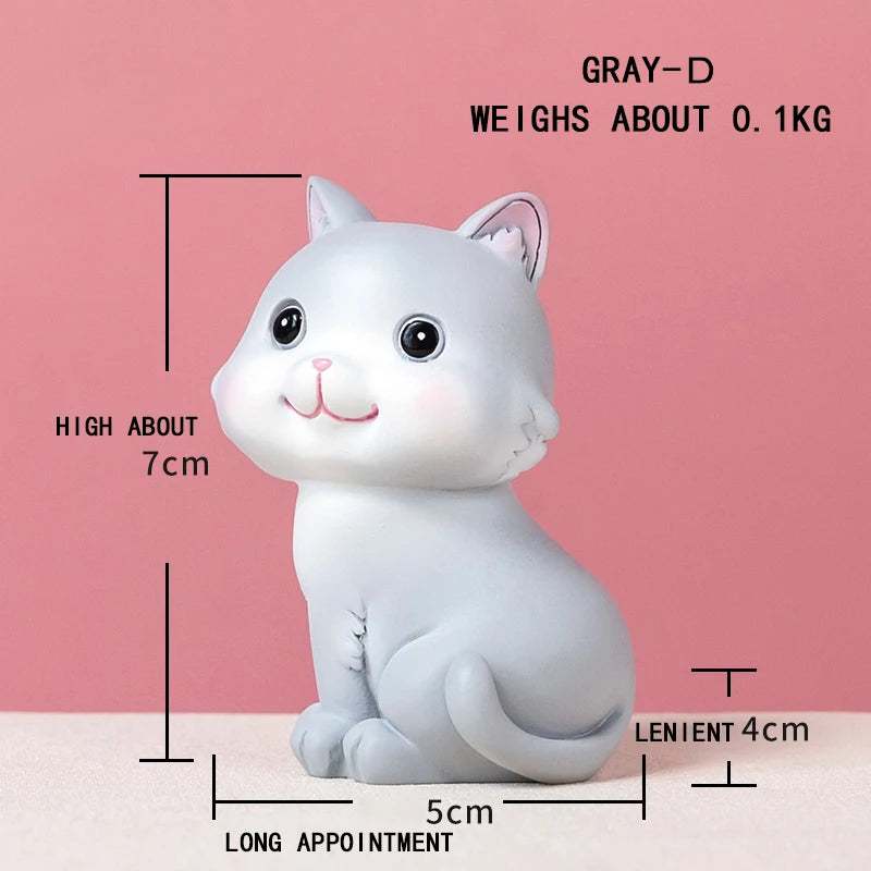 Resin Kawaii Kitten, A Unique Gift for Office or Kids' Room Decor