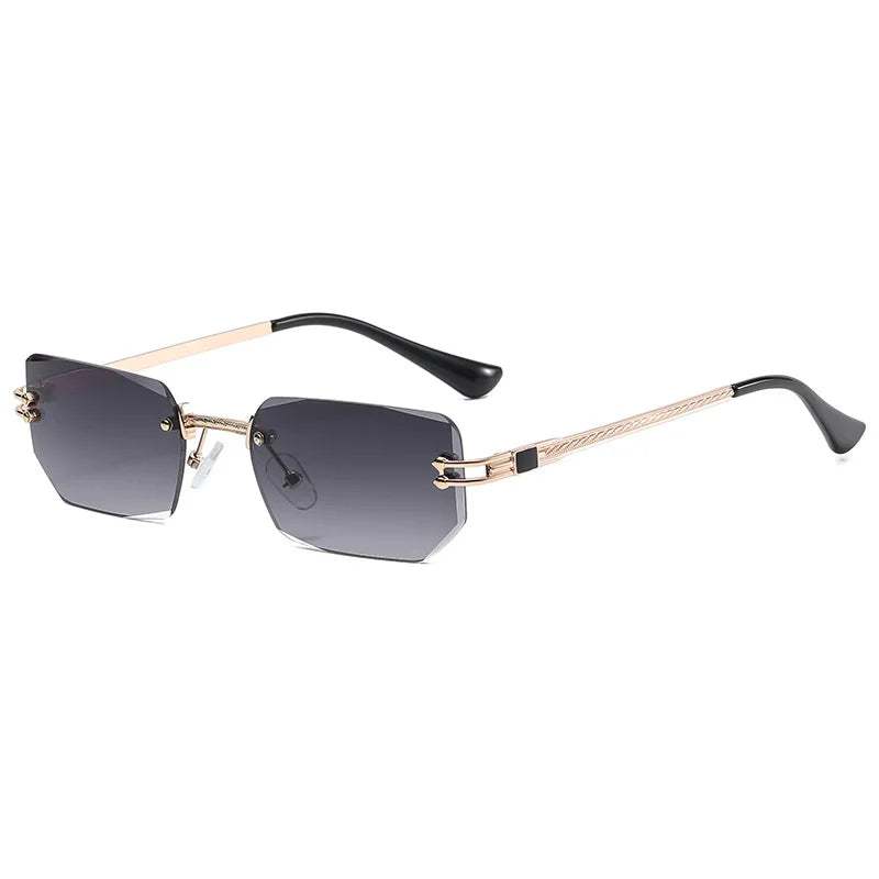Trendy Polygon Rimless Sunglasses for Women - Fashionable Frameless Ins Sunglasses