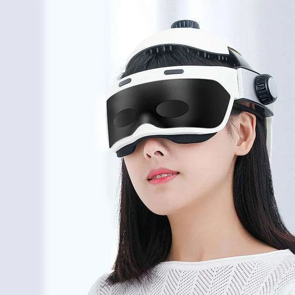 Smart 2-in-1 Vibrating Air Pressure Eye Massager – Hot Compress & Music for Optimal Eye Care