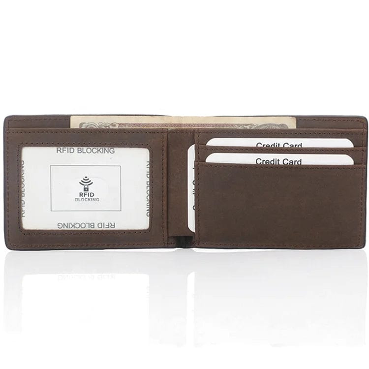 Functional Sophistication: Slim Men's Wallet with RFID Protection in Crazy Horse Leather