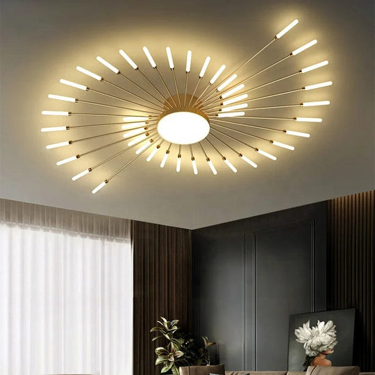 Lighting Elegance: New Arrival Smart Fireworks Chandelier - Round Spiral LED Ceiling Light for a Modern Touch