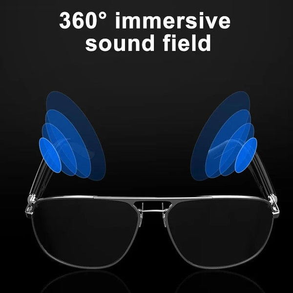 Smart Sunglasses with HD Music Headphone Speaker: Wireless BT 5.1, Blue Light Prevention, Vertigo Control