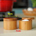 Sustainable Elegance: Best Gadgets Natural Wooden Round Spices Storage Container with Magnet Swivel Lid