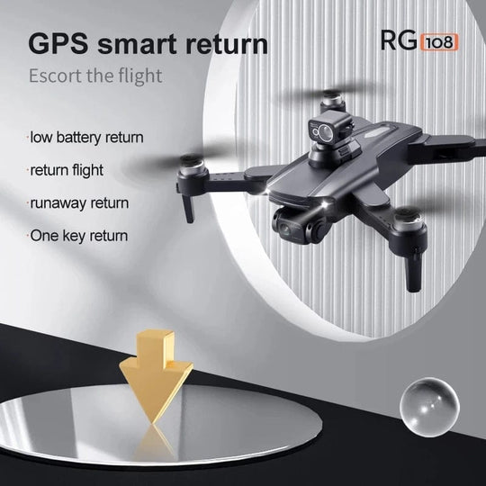 Flyxinsim Hot RG108 GPS Drone: 8K Dual HD Camera FPV, 3KM Long Distance, Brushless Flight - Explore the Skies with Superior Aerial Precision