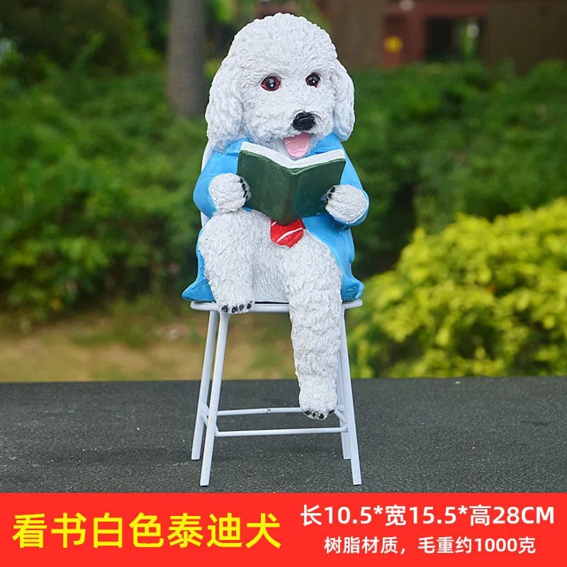 Playful Perfection: Hand-Painted Teddy Dog Resin Crafts, Not Easily Deformed