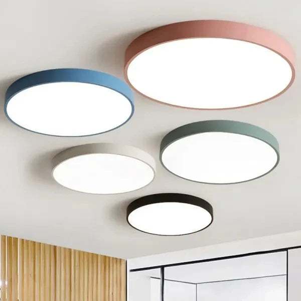 Sleek Simplicity: Modern Surface Mounted LED Ceiling Lamp in Pink or Black for Bedroom and Living Room Illumination
