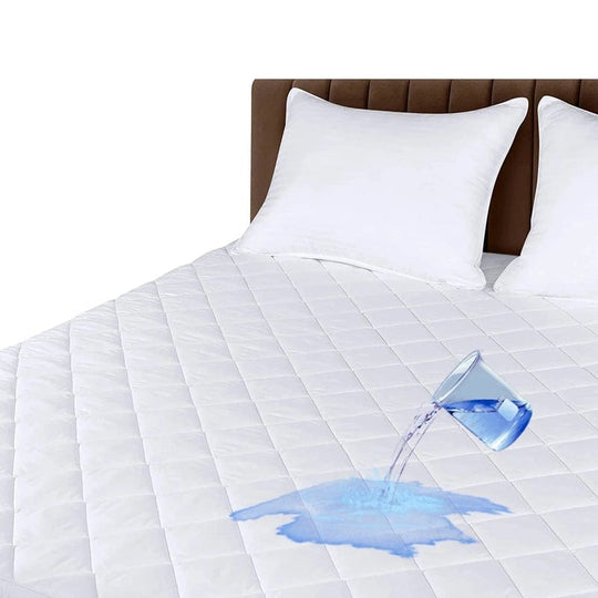 Hypoallergenic Waterproof Fitted Bed Sheet with Quilted Bamboo Jacquard