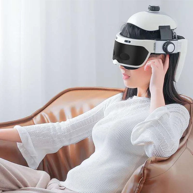 Smart 2-in-1 Vibrating Air Pressure Eye Massager – Hot Compress & Music for Optimal Eye Care